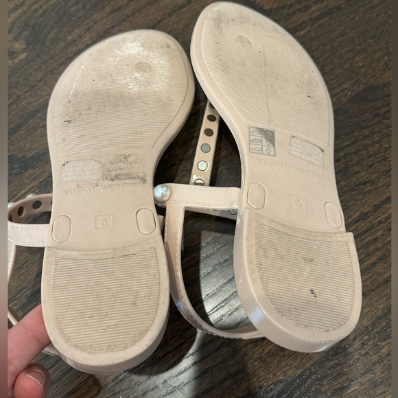 Stuart Weitzman Goldie Pearl Jelly Sandals size 7 blush pink nude - Picture 6 of 10
